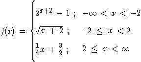 Locate the points of discontinuity in the piecewise function shown below.