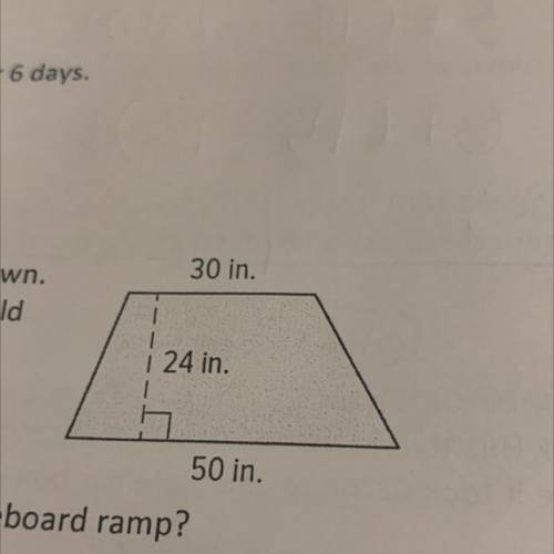 The side panel of a skateboard ramp is a trapezoid as shown.

A. Write an expression to find the a