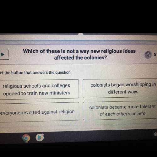 Which of these is not a way new religious ideas
affected the colonies?