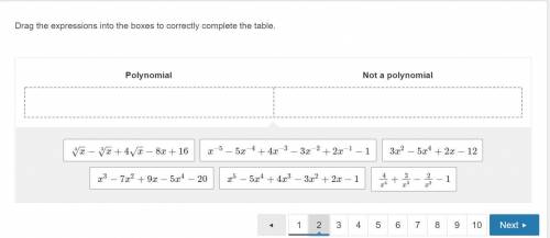 Drag the expressions into the boxes to correctly complete the table.

(See image attachment for mo