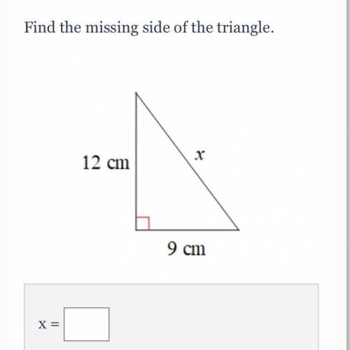 FIND THE MISSING SIDE OF THE TRIANGLE