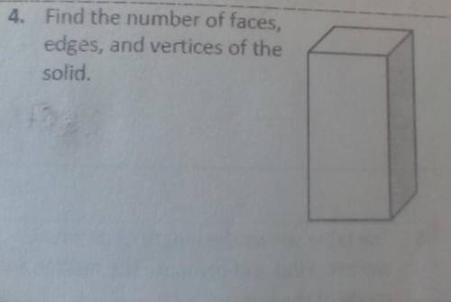 Find the number of faces, edges, and vertices of this shape. 
Help ASAP, thanks!