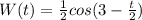 W(t) = \frac{1}{2}cos(3 - \frac{t}{2})