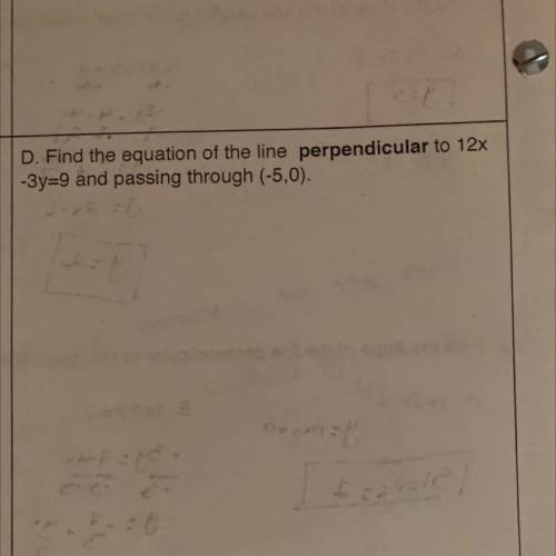 Find the equation of the line perpendicular to the 13x-3y=9 and passing through (-5,0)