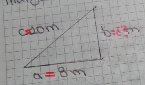 Apply the Pythagorean theorem to find the measure of leg in the following right triangle:

please
