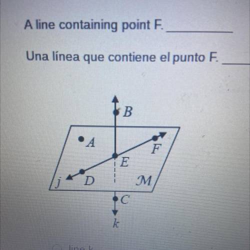 A line containing point f ?