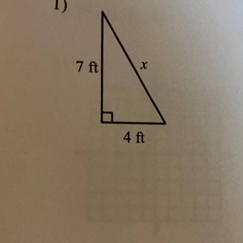 Find the missing side of each triangle. love your answers in simplest radical form.