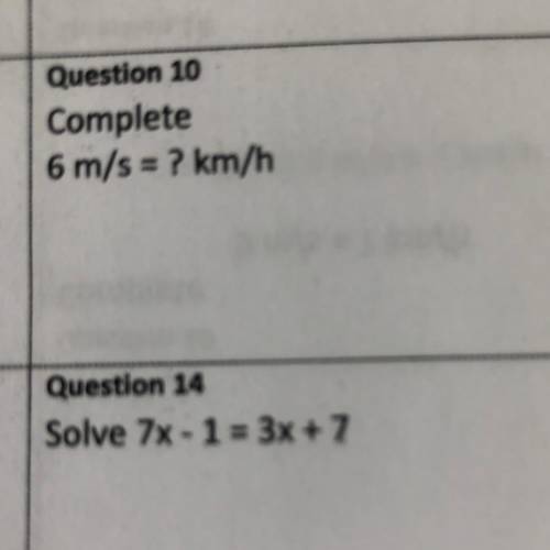 How do I do these 2 questions