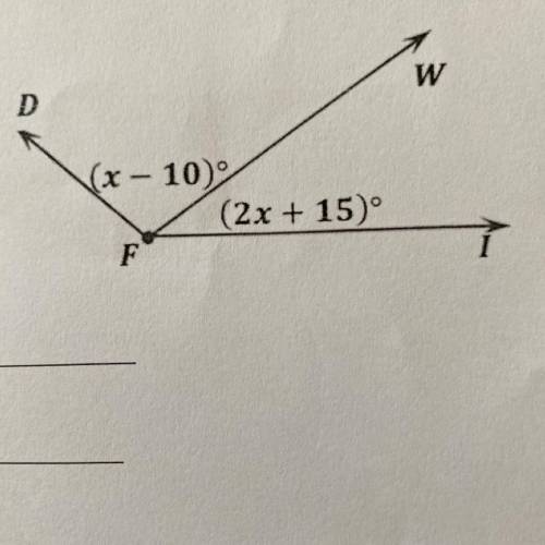 Find the value of x and then the indicated angle measures.
mIFD=125