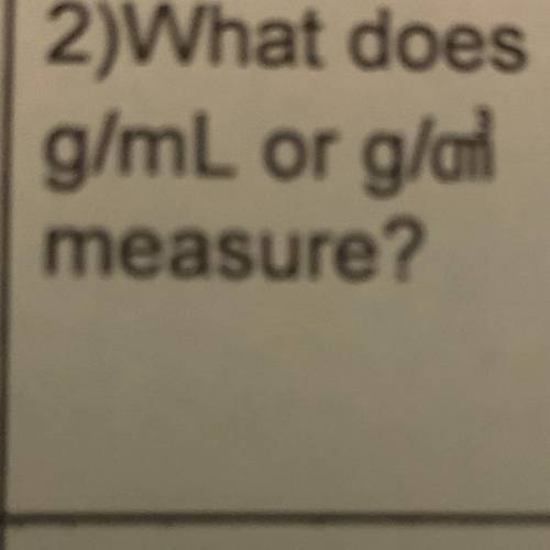 What does g/mL measure?