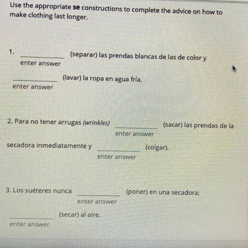 PLEASE HELP! Se constructions (spanish 3)