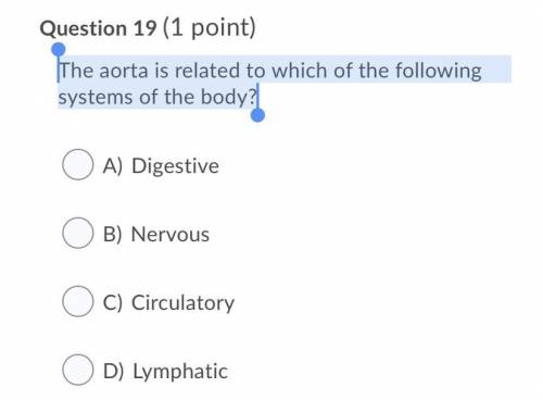 The aorta is related to which of the following systems of the body?