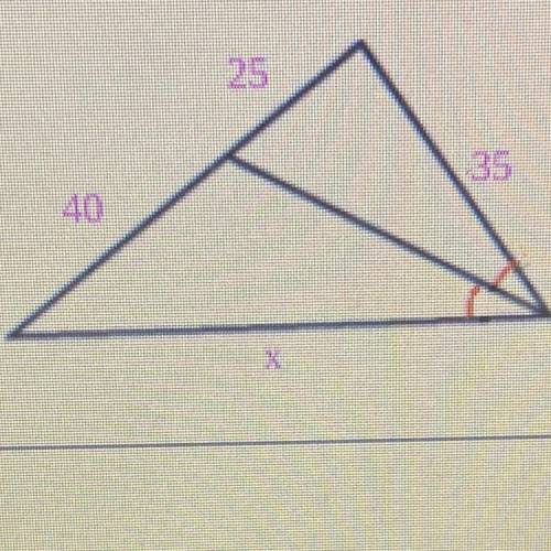 Using the given diagram, solve for x