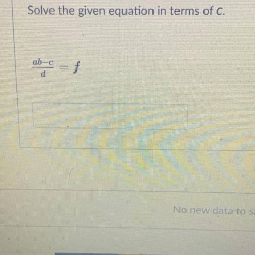 How would you solve this for c?