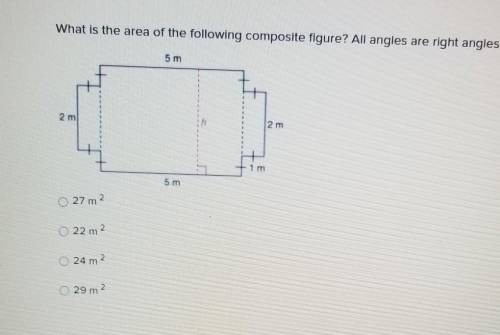 What is the area of the following composite figure? All angles are right angles. ​
