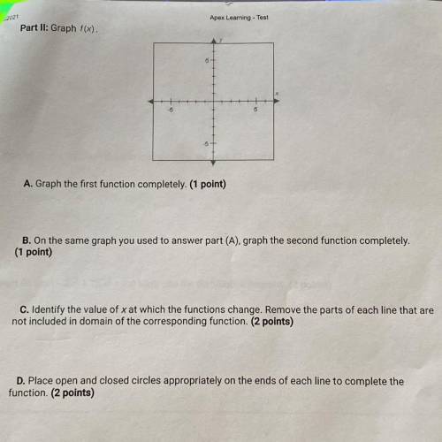 Part II: Graph f(x).
pls help with A,B,C and D
