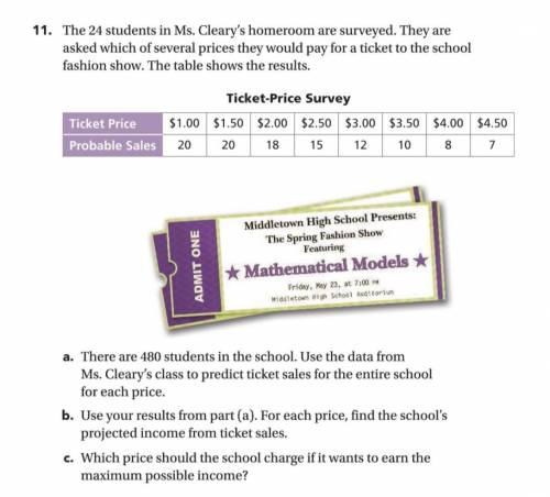 The 24 students in ms cleary's homeroom are surveyed... 8TH GRADE MATH URGENT ACE INV 1 TWMM