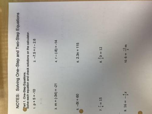 Solving One-step and Two-step equations