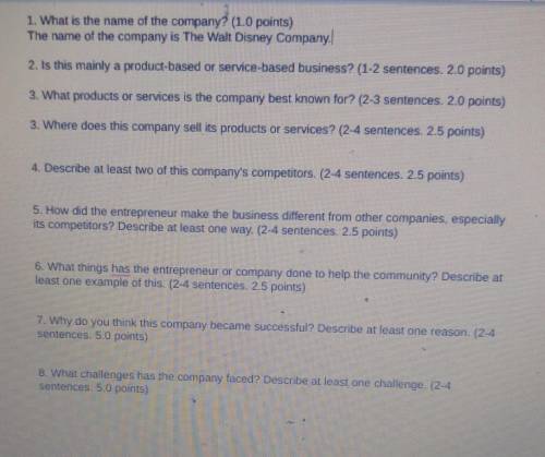 Please help me!!! i need it soon!

Question 1 is answered already, please answer questions 2-8 abo