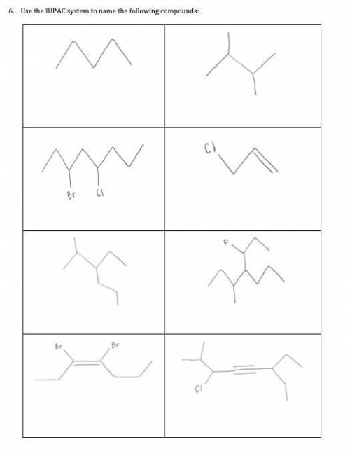 Use the IUPAC system to name the following compounds: