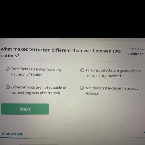 What makes terrorism different than war between two nations?