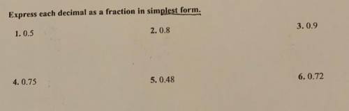 Express each decimal as a fraction in simplest form. help-