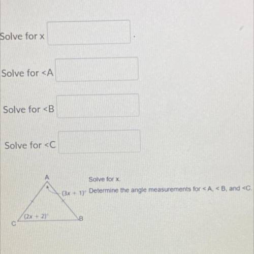 PLEASE HELP

(Will give brainliest)
Solve for x.
Solve for
Solve for
Solve for
(Determine the
