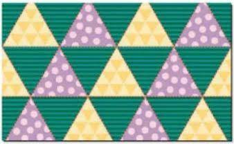 The quilt pattern shown is made of repeating equilateral triangles. What is the measure of one inte