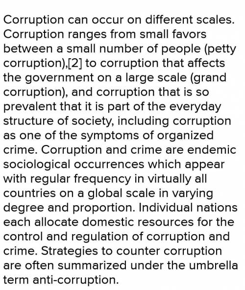 Why is corruption regarded as social crime?​