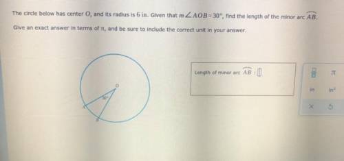 What is the length of minor arc AB
