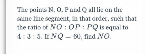 The points N, O, P and Q all lie on the same line segment