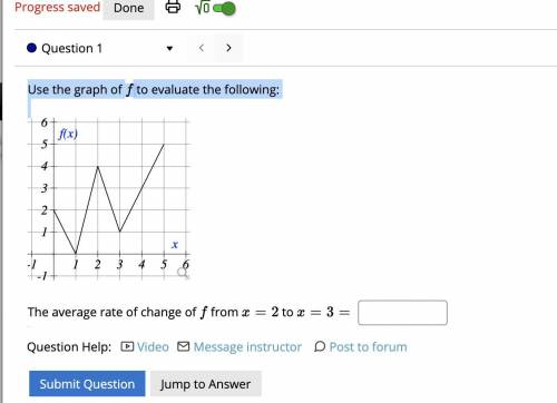 The average rate of change of f from x=2to x=3