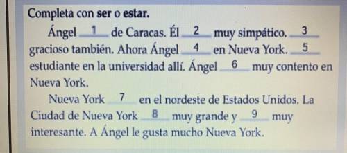 Please help. Answer the questions in verbs, set and estar.