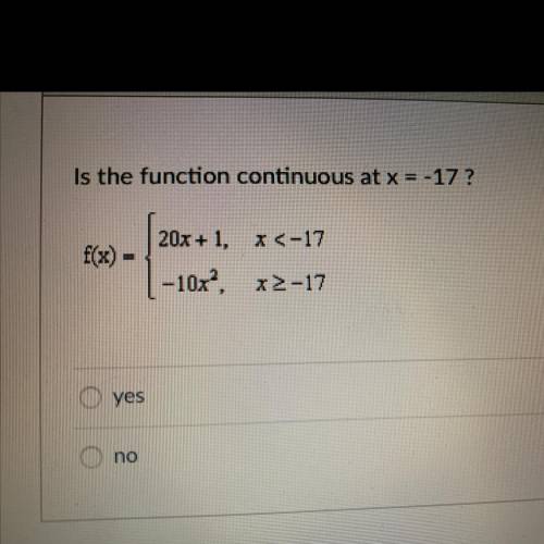 Is the function continuous at x = -17