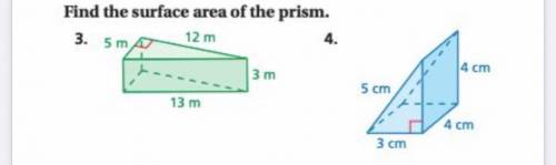 Find the surface area of the prisms and create a net