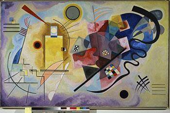 Which of the following is a example of the shape in Wassily Kandinsky's Yellow, Red and Blue?

A: