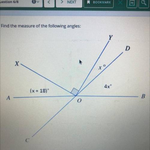 Pls help! Find the measure of the following angles:

AOX
YOD
DOB
(pls give instructions on how you