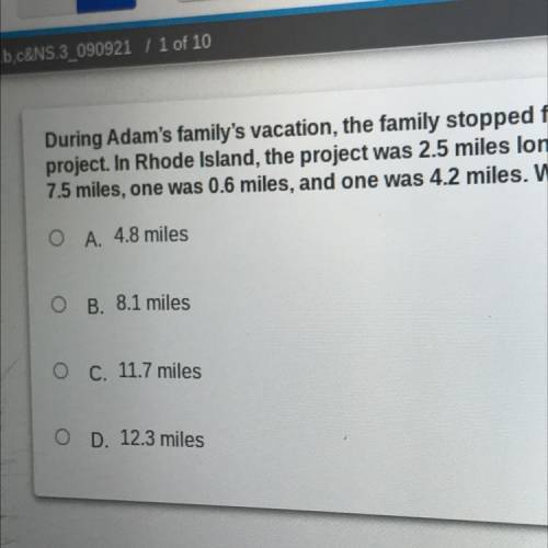 During Adam's family's vacation, the family stopped five times for road construction. Adam kept a j