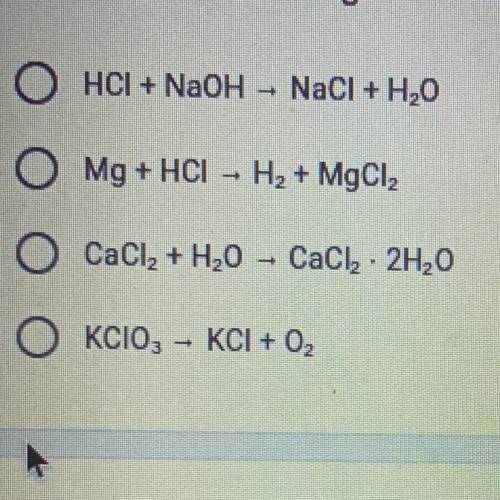 Which of the following reactions is a single replacement reaction?