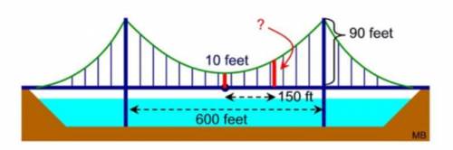 I NEED HELP PRE-CAL i only have hours left!

The cables of a suspended-deck suspension bridge are