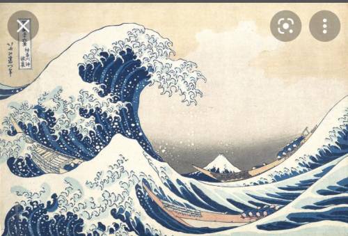 Sketch of the great wave of kanagawa.

just draw a sketch of that wave please, it doesn’t have to