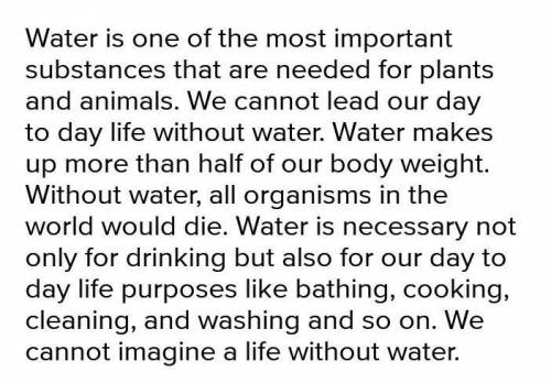 Small essay about Water is Life