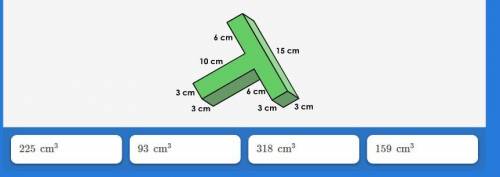 The figure is made of rectangular prisms. What is the volume?
Please answer quickly.