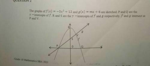 Help pleasedetermine the coordinates of v,a point of intersection of f and g.​