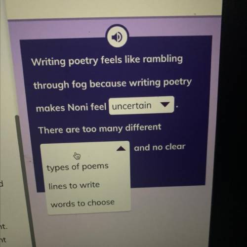 Fill in the blanks to explain how writing poetry feels like ramblings through fog for noni

“writi