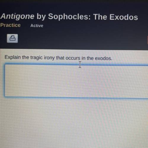 Help plz 
Explain the tragic irony that occurs in the exodos