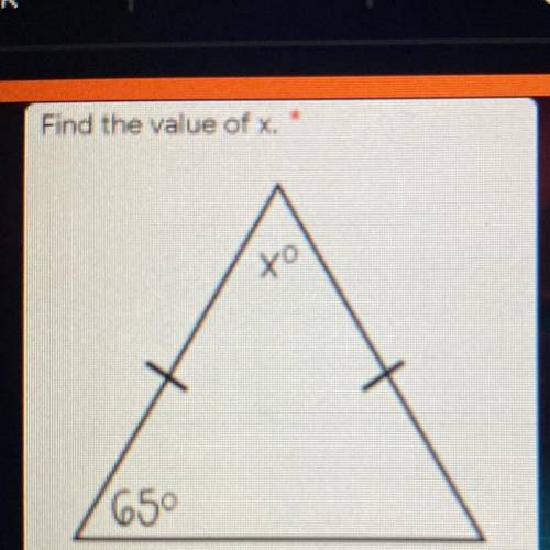 Find the value of x.
A. 115
B. 50
C.130