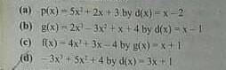 Divide the following polynomial plz solve this in your copy and send me ​