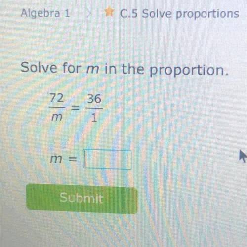 Solve for m in the proportion