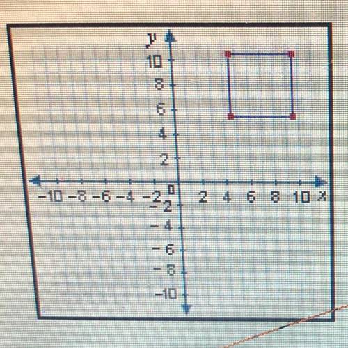 Two transformations are to be applied to this square that lies in Quadrant I. Which graph shows the